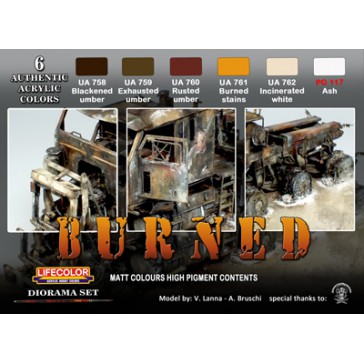 6 Acryl Colors for Burned Effects