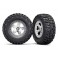 Tires & wheels, assembled, glued (SCT satin chrome) (2) 2WD front