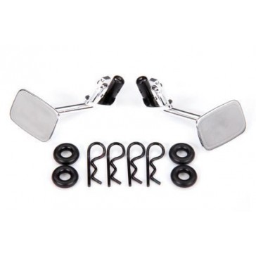 Mirrors, side, chrome (left & right)/ o-rings (4)/ body clips (4) (fi
