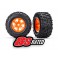 Tires & wheels, assembled, glued (X-Maxx orange wheels, Maxx AT tires