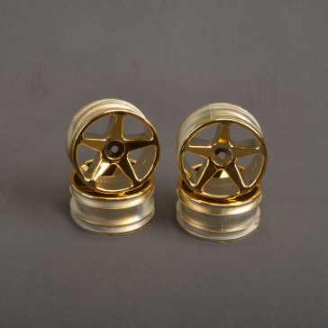 Wheel: 5 sp 25mm +5mm - Gold (pr) (Pk4)