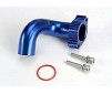 Header, blue-anodized aluminum (for rear exhaust engines onl