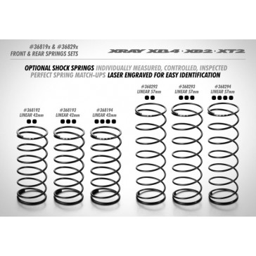 REAR SPRING-SET L:57MM - 3 DOTS (2)