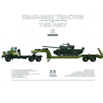 Kraz 260V Tractor+T55 AMV Tank 1/35