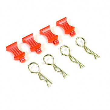 PRO ALUMINIUM EASYPULL TABS & BODYCLIPS (4PC) - RED