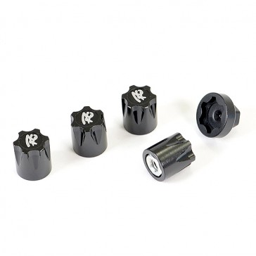 ANTIDUST ALUMINIUM M4 WHEEL NUT COVERS (4PC) - BLACK