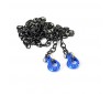 DELUXE ALUMINIUM BLUE WINCH HOOKS & BLACK CHAIN SET