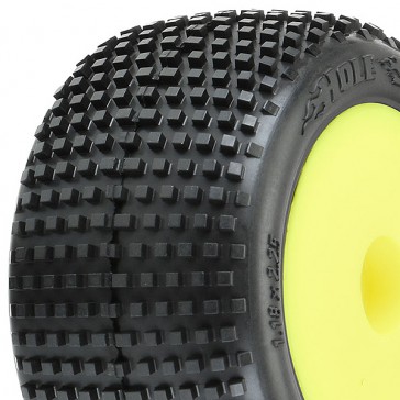 HOLESHOT TYRES MINI-T 2.0 MOUNTED ON YELLOW WHEELS