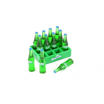 SCALE SOFT DRINK CRATE W/BOTTLES lemonade green