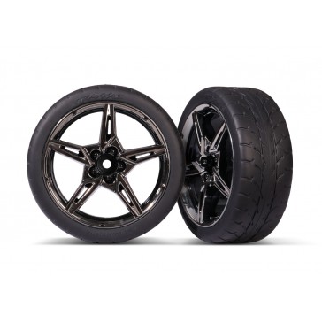 Fr. Tires and wheels(split-spoke black chr. +1.9' Response tires) (2)