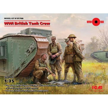 WWI British Tank Crew 4 fig 1/35