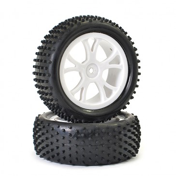 VANTAGE FRONT BUGGY TYRE MOUNTED ON WHEELS (PR) - WHITE
