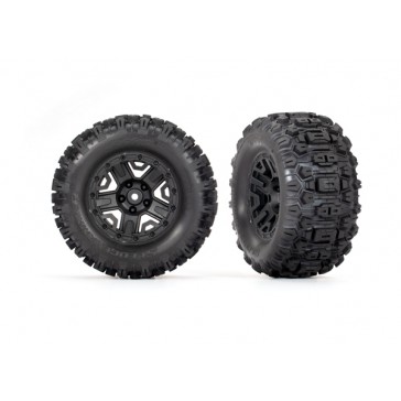 REAR Tires & wheels (black 2.8' wheels, Sledgehammer tires) (2)