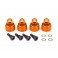 Shock caps, aluminum (orange-anodized) (4) (fits all Ultra Shocks)