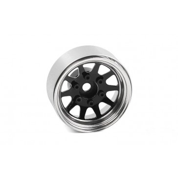 OEM 6-Lug Stamped Steel 1.55 Beadlock Wheels (Black&Chrome)