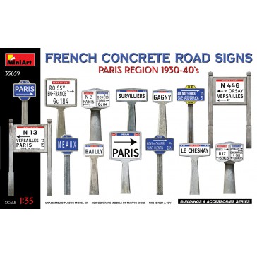French Concrete Road Sign '40 1/35