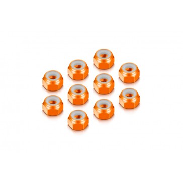 ALU NUT M4 - ORANGE (10)