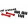 Mounts, suspension arms, aluminum (red-anodized) (front & re