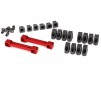 Mounts, suspension arms, aluminum (red-anodized) (front & re