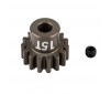 FT PINION GEAR 15T MOD 1, 5mm SHAFT - ALUMINIUM