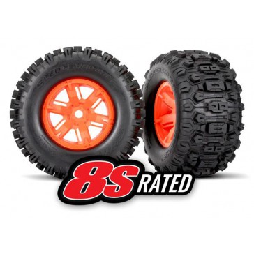 Tires & wheels assembled (X-Maxx® Orange + Sledgehammer®+ foam)