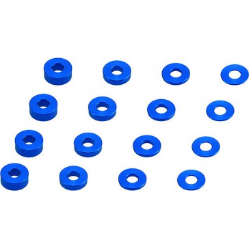 Metric washer set (0.5, 1, 2 and 3mm) 16pc - Blue