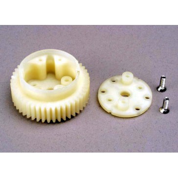 Differential gear (45-tooth)/ side cover plate & screws