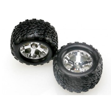 Tires & wheels, assembled, glued (2.8) (All-Star chrome whee