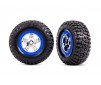 Tires & wheels, assembled, glued (SCT chrome, blue beadlock style whe