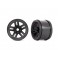 Wheels, 3.8' (black) (2) (17mm splined)