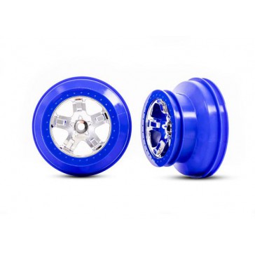 Wheels, SCT chrome, blue beadlock style, dual profile (2.2â__ outer,