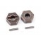 Wheel hubs, hex (steel) (2)/ axle pins (2)