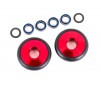 Wheels, wheelie bar, 6061-T6 aluminum (red-anodized) (2)/ 5x8x2.5mm b