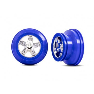 Wheels, SCT chrome, blue beadlock style, dual profile (2.2' outer 3.0