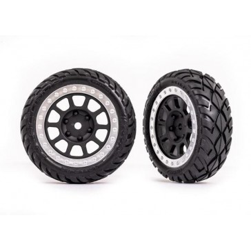 Tires & wheels, assembled (2.2' graphite gray, satin chrome beadlock