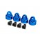 Shock caps, aluminum (blue-anodized), GTX shocks (4)/ spacers (4) (fo