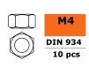 Ecrou hexagonal - M4 - Acier galvanisé (10pcs)