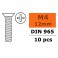 Flat Head Screw - M4X12 - Galvanized Steel (10pcs)