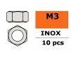 Ecrou hexagonal - M3 - Inox (10pcs)