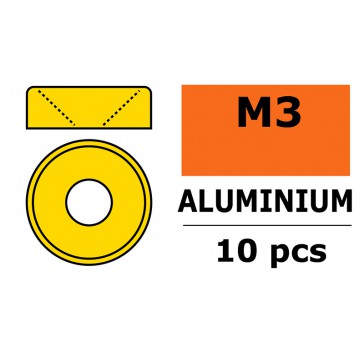 Rondelles aluminium pour vis M3 TC - DE:8mm - Or (10pcs)