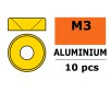 Rondelles aluminium pour vis M3 TC - DE:8mm - Or (10pcs)