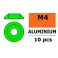 Aluminium sluitring v. M4 Laagbolkopschroeven - BD:12mm - Groen (10st