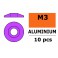 Rondelles aluminium pour vis M3 TB - DE:15mm - Violet (10pcs)