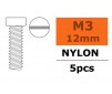 Cilinderkopschroef - M3X12 - Nylon (5st)