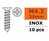 Vis à tôle tête conique - 4,2X25mm - Inox (10pcs)