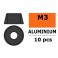 Rondelles aluminium pour vis M3 T. Cy. - DE:8mm - Gun Metal (10pcs)