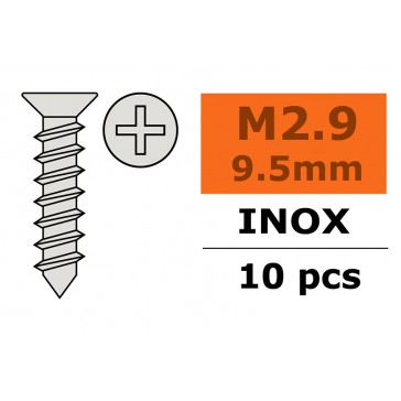 Zelftappende verzinkkopschroef - 2,9X9,5mm - Inox (10st)