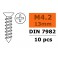 Self-tapping Flat Head Screw - 4,2X13mm - Galvanized Steel (10pcs)