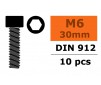 Vis à tête cylindrique - Six-pans - M6X30 - Acier (10pcs)