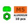 Aluminium zelfborgende zeskantmoer - M5 - Groen (10st)